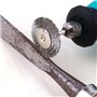 ATOPLEE Lot de 36 brosses métalliques à tige ronde de 3 mm, en alliage d'acier serti, pour nettoyer la rouille, la peinture, le 