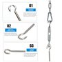 ZHIQIN 10 Pièces M6 Crochet Boulon Anneau à Vis Crochet avec 10 Noix Haute Dureté Crochet 304 Acier Inoxydable Vis Crochet pour 