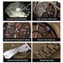 Emibele Montre en Bois pour Homme, Montre de Mode à Quartz, Chronographe avec Affichage de la Date, Montre Lumineuse Légère Fait