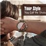 Emibele Montre en Bois pour Homme, Montre de Mode à Quartz, Chronographe avec Affichage de la Date, Montre Lumineuse Légère Fait