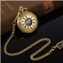 Montre de Poche Or Vintage en Acier pour Homme avec la Chaîne