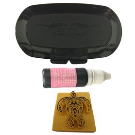 Pierre Tatouage Temporaire Ephémère Magic Tattoo- Encre 20 ml +Encreur XXL + TORTUE MAORI4