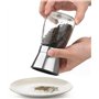 Moulin à poivre en acier inoxydable avec corps en verre Broyeur manuel en céramique réglable Broyeur à épices pour herbes Convie