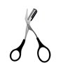 Ciseaux à sourcils professionnels de précision Avec peigne et anneaux antidérapants noirs Couleur argenté Pour homme et femme Po