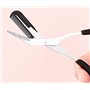 Ciseaux à sourcils professionnels de précision Avec peigne et anneaux antidérapants noirs Couleur argenté Pour homme et femme Po
