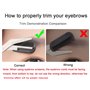 Ciseaux à sourcils professionnels de précision Avec peigne et anneaux antidérapants noirs Couleur argenté Pour homme et femme Po