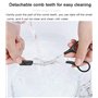 Ciseaux à sourcils professionnels de précision Avec peigne et anneaux antidérapants noirs Couleur argenté Pour homme et femme Po
