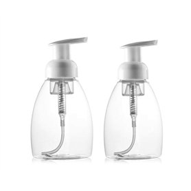 Lot de 2 distributeurs de mousse vides rechargeables de 250 ml avec pompe à pompe pour maquillage