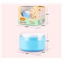 1 boîte de rangement vide portable en plastique bleu pour soins de la peau de bébé après le bain pour le visage, le corps, le ta