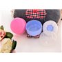 2pcs (bleu + rose) plastique recharge bébé enfant en bas âge soins de la peau après le bain cas poudre en vrac visage corps talc
