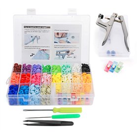 Cztech 400pcs Boutons Pressions Plastiques T5 12mm 20 Coloris