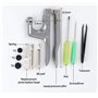 Cztech 400pcs Boutons Pressions Plastiques T5 12mm 20 Coloris,Pression Kit de Pince en Métal avec 2 Rangement de Boîte (10pcs Cl