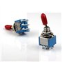 10Pcs AC 250V/3A 120V/6A ON/ON Interrupteur à 2 positions 6 Broches SPDT Mini Interrupteur à Bascule avec capuchon en plastique 