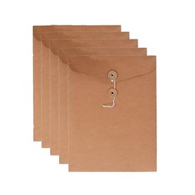 VANRA Classeur à ficelle en kraft Enveloppe de classement Enveloppe de projet Pochette de documents Organisateur de lettres plat
