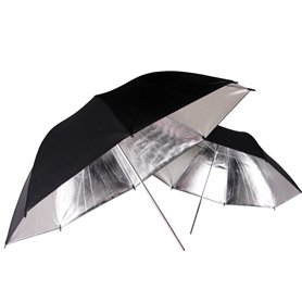 POLAM-FOTO 33"/84cm Parapluie Réflecteur/Parapluie éclairage Professionnel Parapluie Noir/Argent (2 pièce)