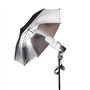 POLAM-FOTO 33"/84cm Parapluie Réflecteur/Parapluie éclairage Professionnel Parapluie Noir/Argent (2 pièce)