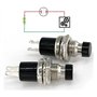Switian 10 Pcs SPST 7mm Mini Bouton Momentanés Poussoir Interrupteur Normal Ouvert 250V 2A Noir