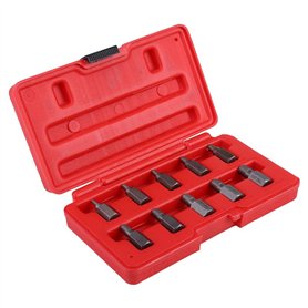 Lot de 10 extracteurs de vis à tête hexagonale multi-cannelures de 1/8" à 13/32" dans un étui en plastique pour retirer les boul