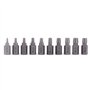 Lot de 10 extracteurs de vis à tête hexagonale multi-cannelures de 1/8" à 13/32" dans un étui en plastique pour retirer les boul