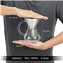 Cafetière en Verre avec Filtre Permanent en Acier Inoxydable 400ML avec Echelle