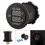 12-24V Voltmètre Ampèremètre, Keenso Moto Digital 2 en 1 Numérique Testeur de Courant et Testeur de Tension, 0-15A Panneau Rond 