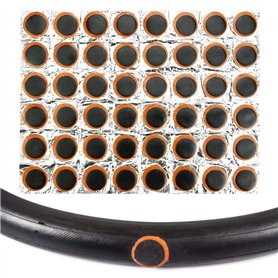 GOLRISEN 48 Pcs Réparation de Pneus en Caoutchouc Robuste Patch de Pneu Urgent de 25mm Rustine Pneu Universelle Reparation Pneu