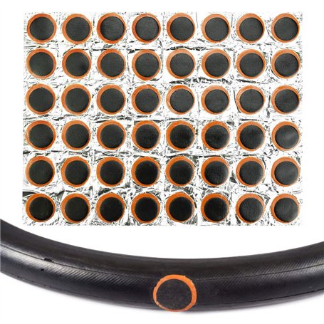 GOLRISEN 48 Pcs Réparation de Pneus en Caoutchouc Robuste Patch de Pneu Urgent de 25mm Rustine Pneu Universelle Reparation Pneu