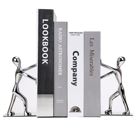 Creative humain type Paire Serre-livres antidérapant Heavy Metal durable solide résistant livres Organiseur élégante Bibliothèqu