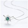 KristLand Collier Femme en Argent 925 Pendentif en Opale Créé par Le Laboratoire Cadeaux De Bijoux Plaqués Or Blanc pour Les Ama