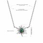 KristLand Collier Femme en Argent 925 Pendentif en Opale Créé par Le Laboratoire Cadeaux De Bijoux Plaqués Or Blanc pour Les Ama