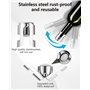 Lot de 4 Bouchons à Champagne, Acier Inoxydable, Bouchon Champagne Garde Bulles, avec Silicone de Qualité Alimentaire, Bouchon d