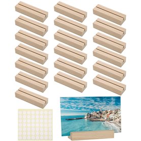 FAOKZE 20 Pièces Bois Naturel Support Photo Carte