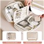LPAMABA Trousse Maquillage Femme en Cuir PU,Trousse de Toilette Femme Voyage, Trousse Maquillage Voyage avec Poignée,Trousse de 