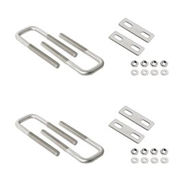 Aoje-Link Lot de 4 boulons carrés en U de 20 mm de largeur intérieure M6 en acier inoxydable 304 Argenté avec plaques