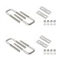 Aoje-Link Lot de 4 boulons carrés en U de 20 mm de largeur intérieure M6 en acier inoxydable 304 Argenté avec plaques