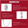 Chaine de sécurité en argent 925 pour bracelet Pandora, breloque en silicone pour clip en forme de coeur, bijoux pour femmes