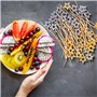 Bâtonnets Cocktail, Cocktail Sticks 100 PCS 4,7 Pouces Brochettes à Cocktail Bâtonnets de Fruits en Bois Cure-Dents avec Garnitu