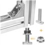 ALEEIK Lot de 10 vis à tête marteau en acier inoxydable avec écrou à bride M8 x 20 mm - Écrous à dents de blocage avec écrous à 