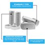 ALEEIK Lot de 10 vis à tête marteau en acier inoxydable avec écrou à bride M8 x 20 mm - Écrous à dents de blocage avec écrous à 