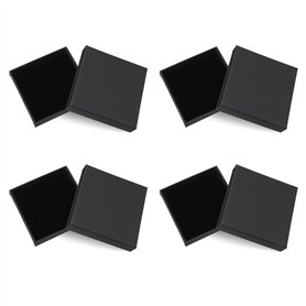 YUDAWN Lot de 4 boîtes à bijoux en carton kraft mat - Petites boîtes cadeaux - En papier noir - Avec mousse - Pour colliers