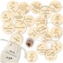 PAPERKIDDO Lot de 20 cartes de jalons en bois pendant la grossesse