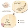 PAPERKIDDO Lot de 20 cartes de jalons en bois pendant la grossesse, comme cadeau pour les futurs parents et bébés pour les momen
