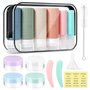 JAMATA Kit Voyage Silicone 16pcs 100ml - Flacons Étanches Réutilisables pour Shampoing