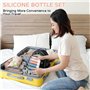JAMATA Kit Voyage Silicone 16pcs 100ml - Flacons Étanches Réutilisables pour Shampoing, Gel Douche,Lotion,Cosmétiques, Sans BPA,