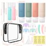 JAMATA Kit Voyage Silicone 16pcs 100ml - Flacons Étanches Réutilisables pour Shampoing, Gel Douche,Lotion,Cosmétiques, Sans BPA,