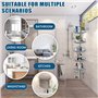 GUHAOOL Etagere Salle de Bain, Étagère Salle de Bain Télescopique, Étagère de Douche Réglable en Hauteur 100-320 cm, Acier Inoxy