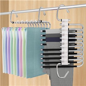 MQVXT Lot de 2 cintres à 9 Niveaux - Antidérapants Cintre Pantalon-cintres