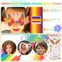 Peinture Corporelle pour Le Visage, Palette de Maquillage pour Enfants, 16 Couleurs Palette de Tatouage de Peinture à I'huile, S
