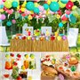 ZLPBAO 162 Pièces Hawaïenne Luau Table Jupe Set de Décoration, Decoration Anniversaire Tropical, Feuilles de Palmier, Fleurs Haw