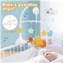 Frasheng Mobile Musical Lit Bébé, Bruits Blancs - Convertible mobile Berceau avec boîte à musique, Cadeau pour Nouveauné Fille e